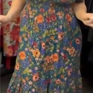 Anthropologie Multicolor Floral Midi Dress